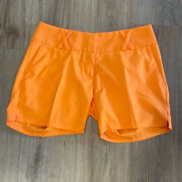 Adidas Orange Climalite shorts. Size 4.  NWOT - Picture 2 of 10
